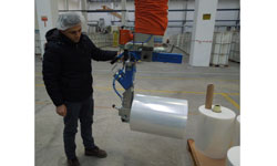 Reel-lifter-Aluminyum-pergel-vinç-ile-bobin-taşıma-ve-çevirme